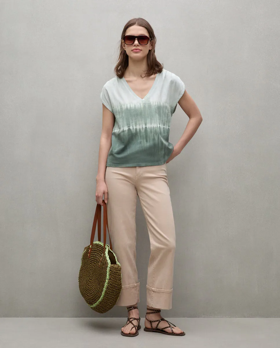 

Женская футболка с короткими рукавами и V-образным вырезом Easy Wear, зеленый