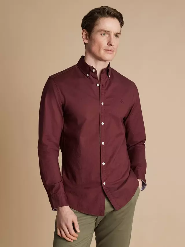 

Рубашка Charles Tyrwhitt Cotton Regular Fit, цвет claret pink