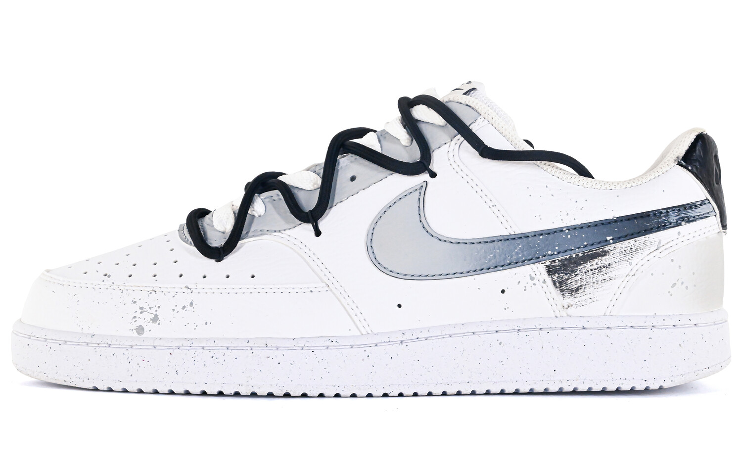 

Кроссовки Nike Court Vision 1 Skateboard Shoes Men Low-Top Black White Gray, черный/белый/серый