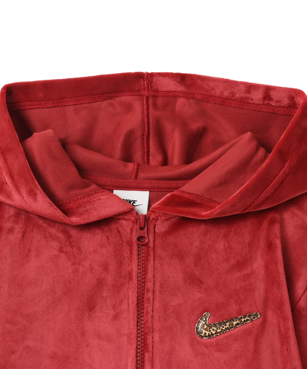 Топ женский Nike NSW TRND VLR FZ HD LS с фулл-зип, красный — фото 2