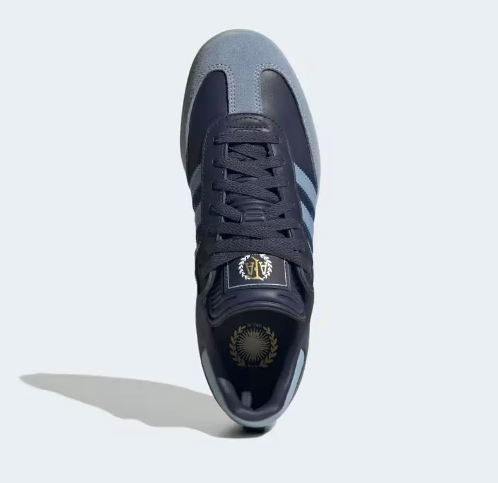 Мужские кроссовки Adidas Samba AFA, темно-синий/золотой — фото 2