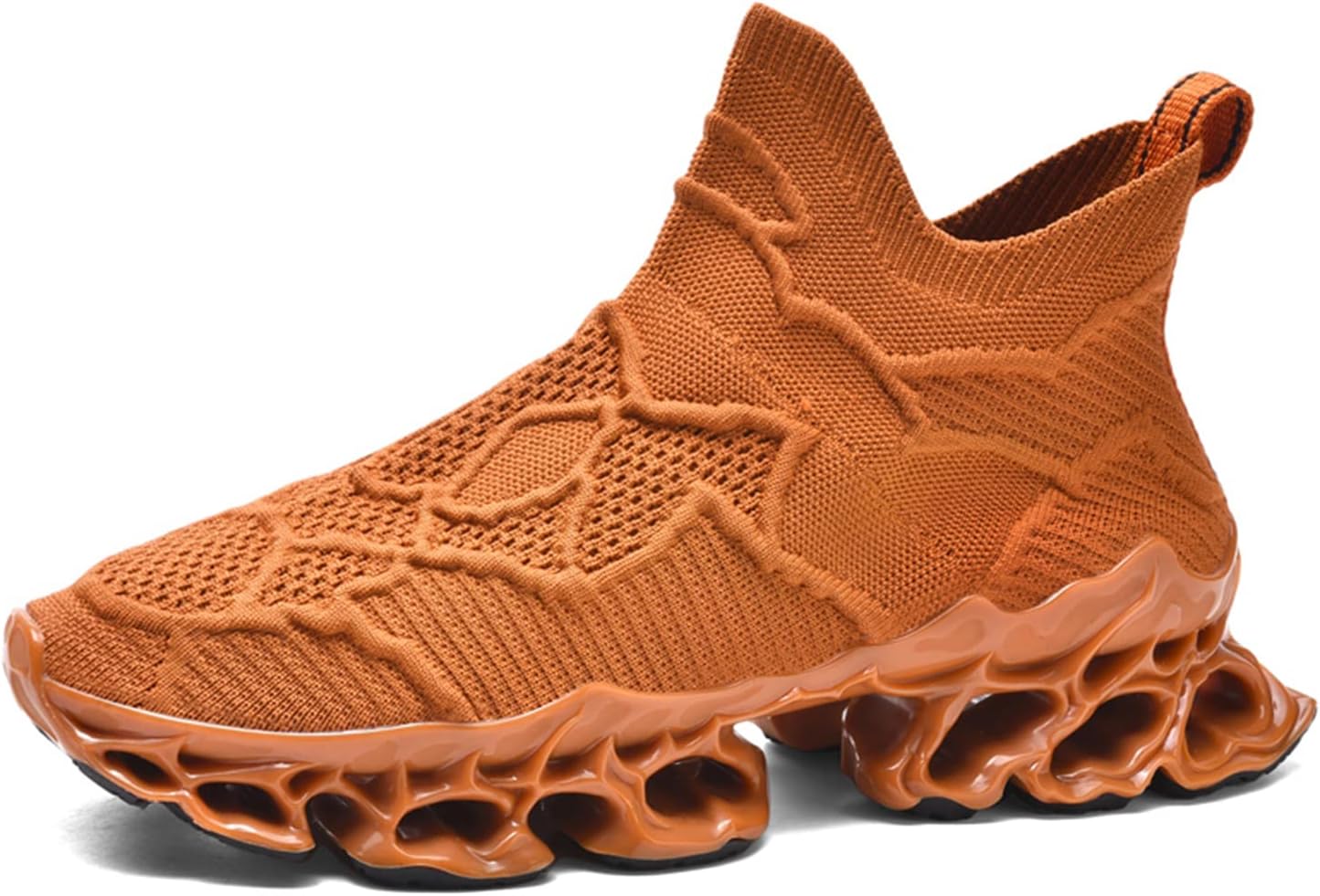 

Мужские слипоны Poramea, кроссовки для ходьбы и тенниса без шнурков, беговые кроссовки Blade, сетчатые для бега, трейл-джоггинга, повседневные спортивные, коричневый