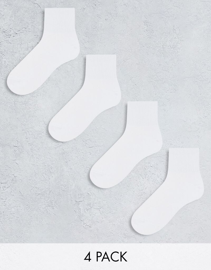 

Белые спортивные носки в рубчик Lindex, 4 пары
