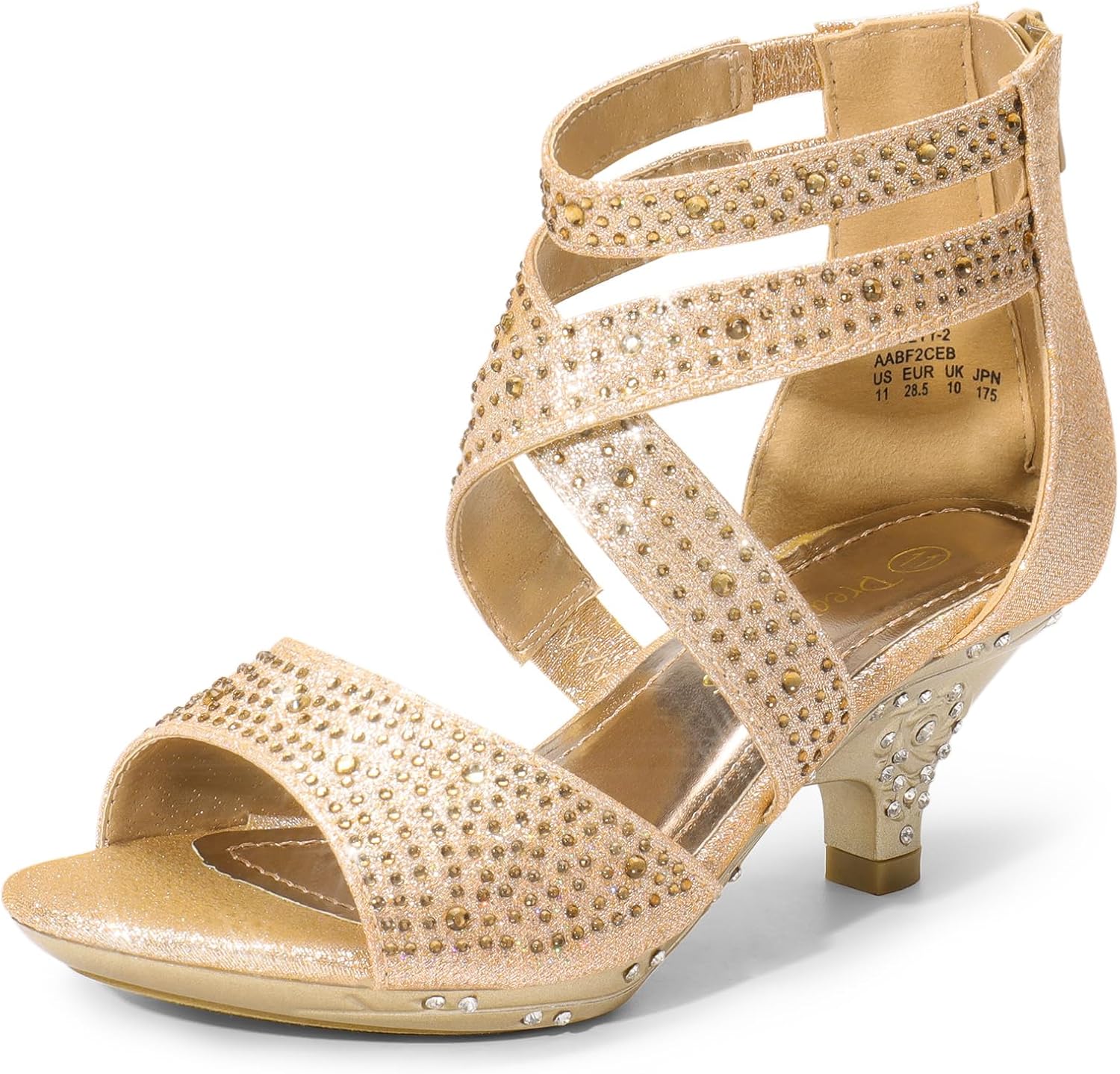 

Сандалии для девочек DREAM PAIRS с низким каблуком, золотой