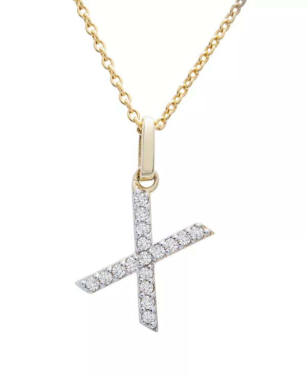 

Ожерелье с бриллиантовой подвеской (1/10 карата) из 14-каратного золота, 17 дюймов + удлинитель 1 дюйм Macy'S, x