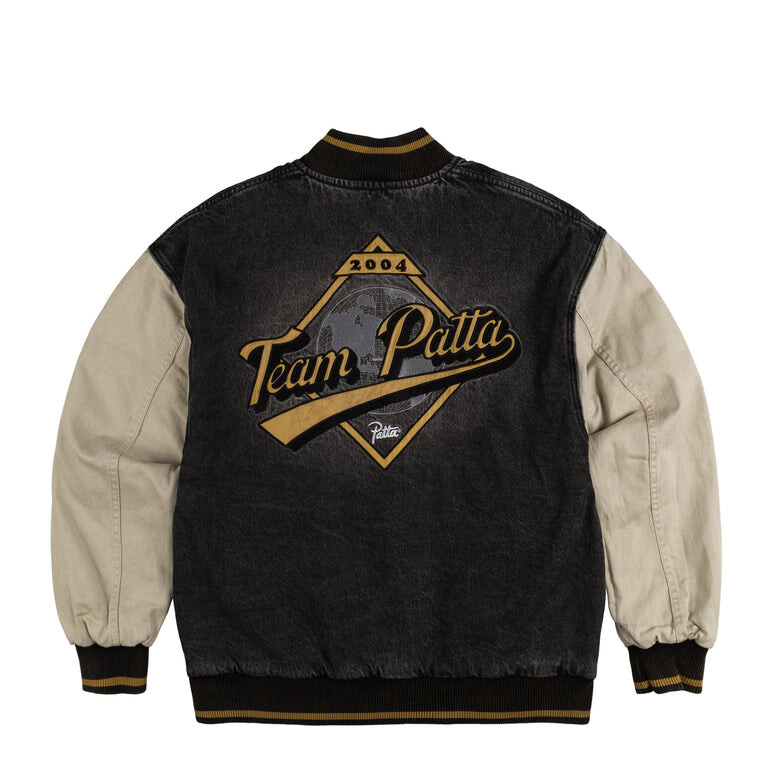 

Куртка homerun denim varsity jacket Patta, черный