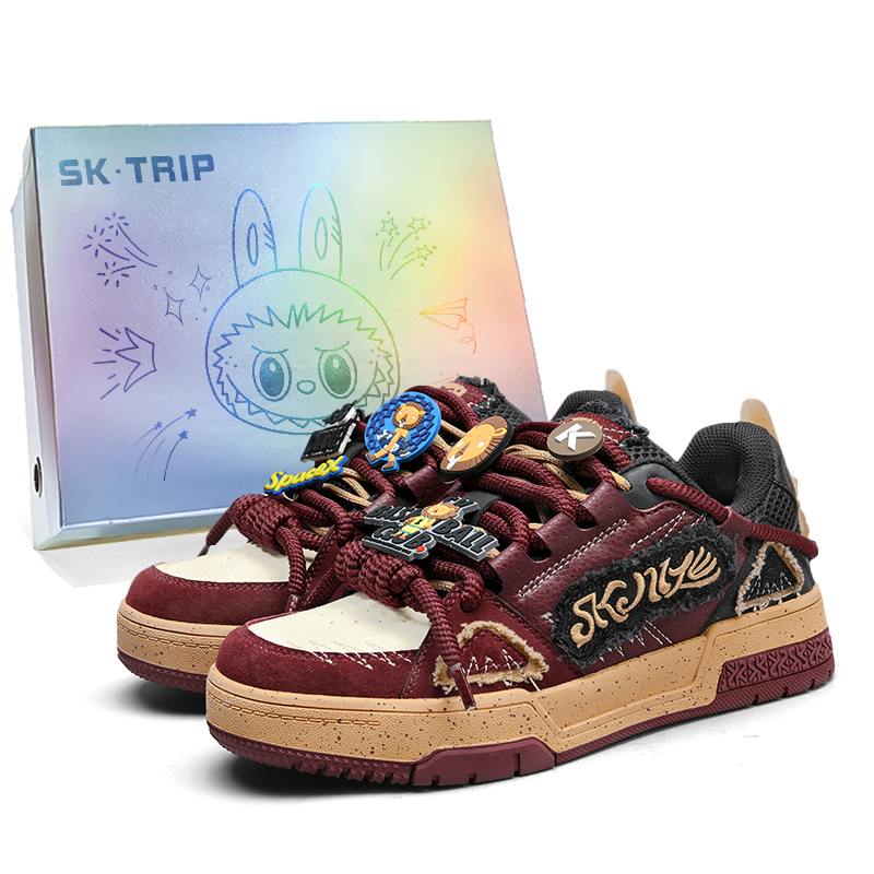 

Coverage Slip Resistant Cushioning Abrasion Resistant Lightweight Breathable Height Increasing Low top SK.TRIP, burgundy красный (shoelace style)