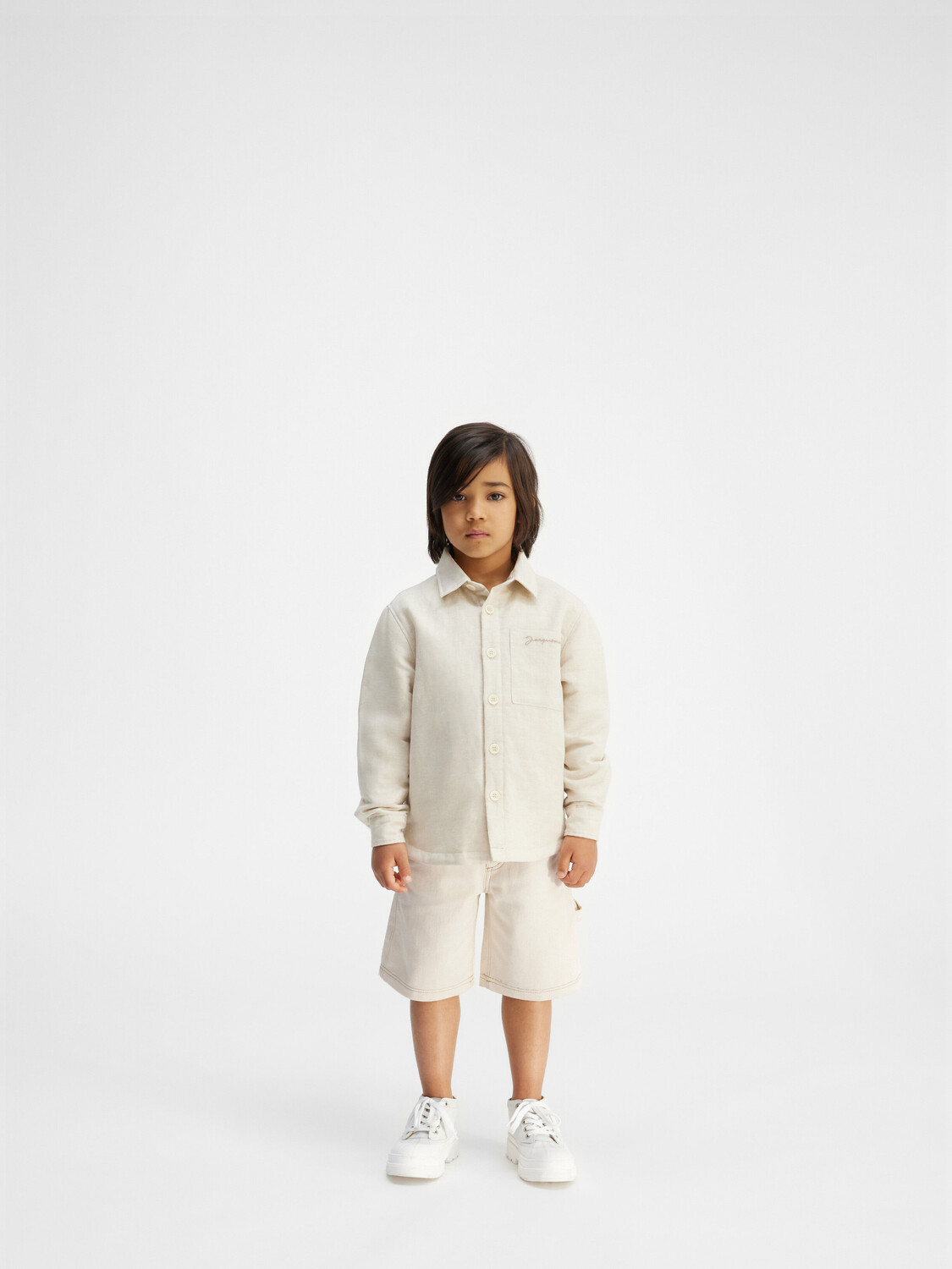 

Шорты из денима для спецодежды JACQUEMUS The de-Nîmes kids' denim shorts, белый