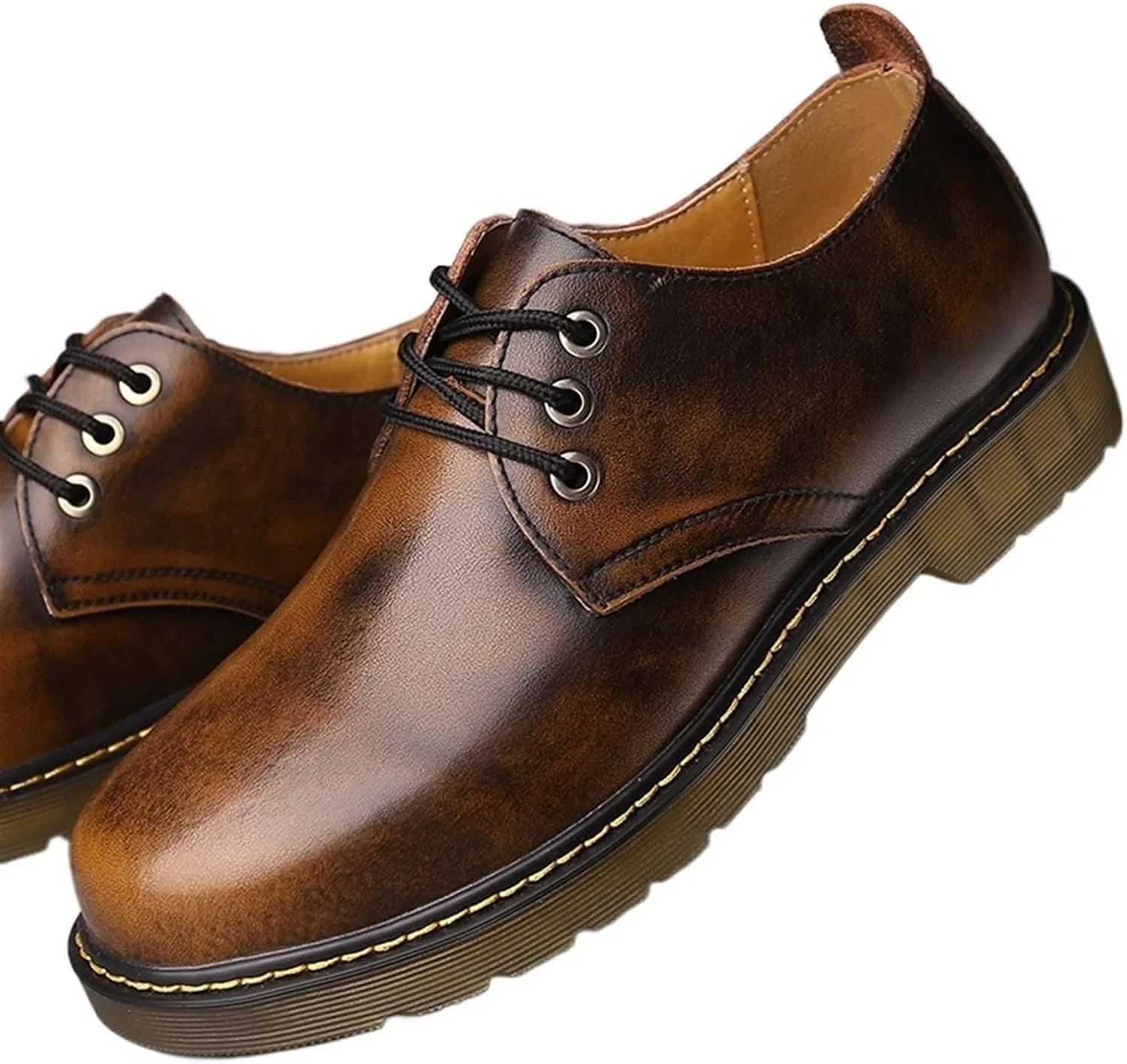 Туфли Men's Shoes, Men's Casual Shoes, Men's Autumn Shoes, Comfortable and Breathable, Non-Slip Large Leather Shoes, Men's Casual Shoes for Spring and Summer with Flat Mouth Generic, Black — фото 2
