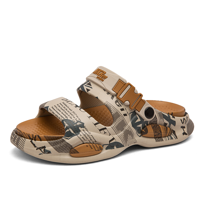 

KLAOSD Скользостойкие износостойкие шлепанцы мужские хаки, цвет Khaki