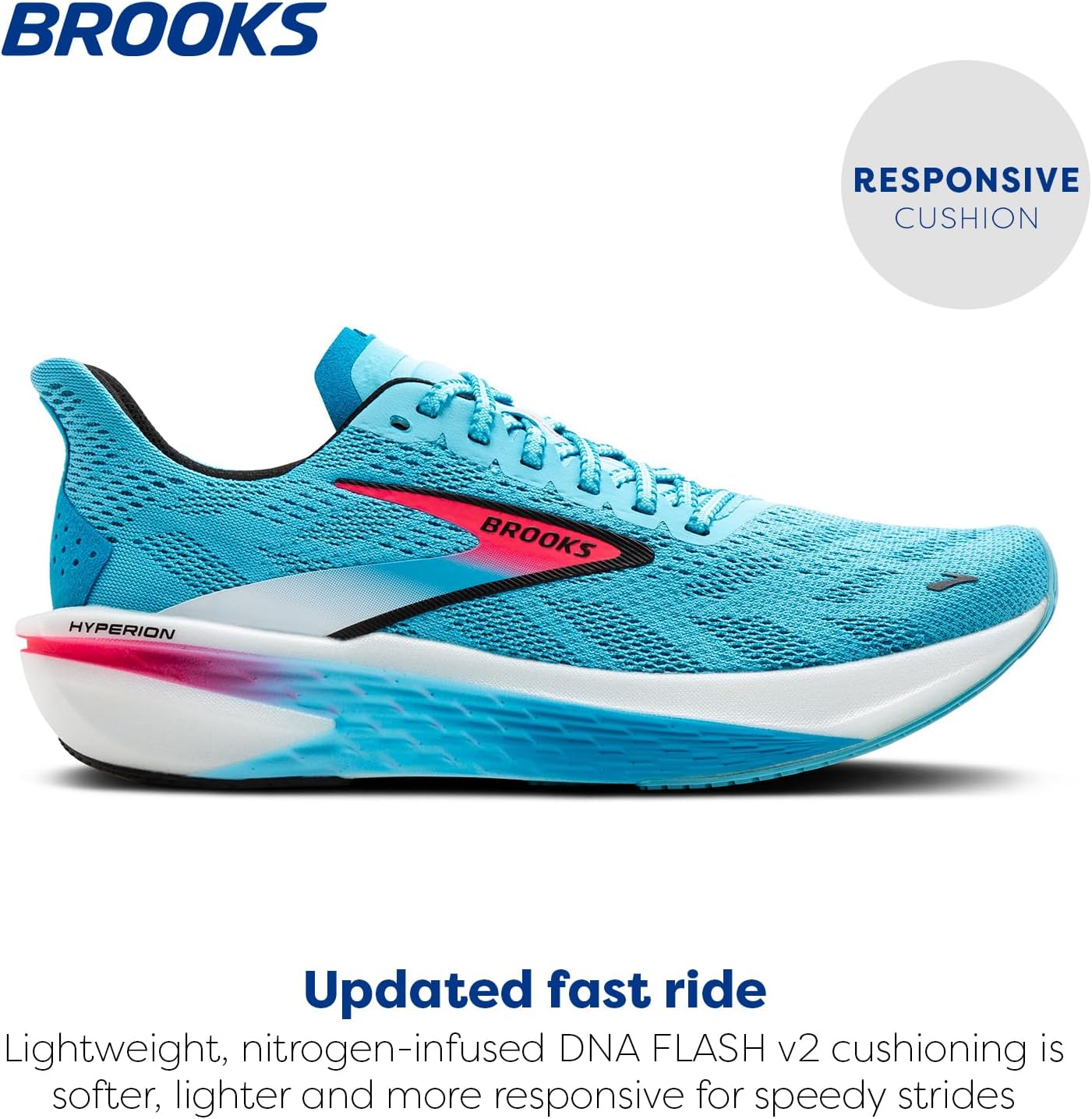 Мужские кроссовки для бега Brooks Hyperion 2 нейтральные, черный/розовый/стальной — фото 2