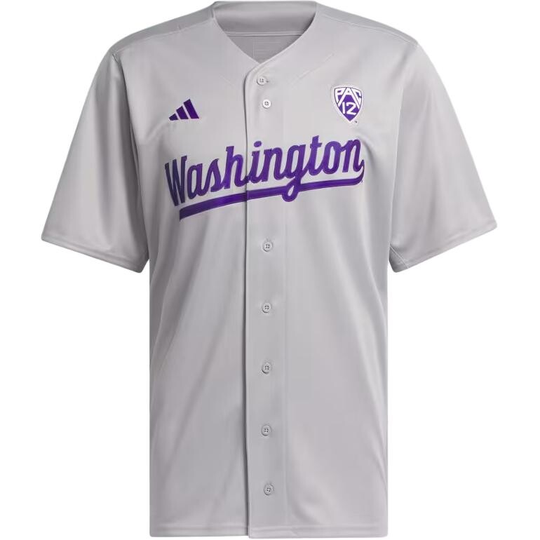 

Мужская бейсбольная куртка Washington Baseball серый фиолетовый Adidas