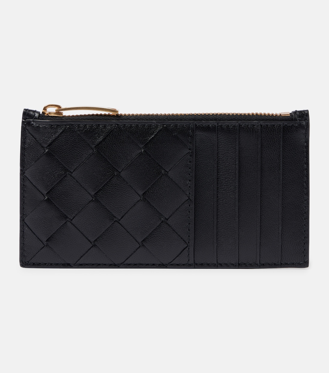 

Кожаный кошелёк Intrecciato Bottega Veneta, Black-Gold