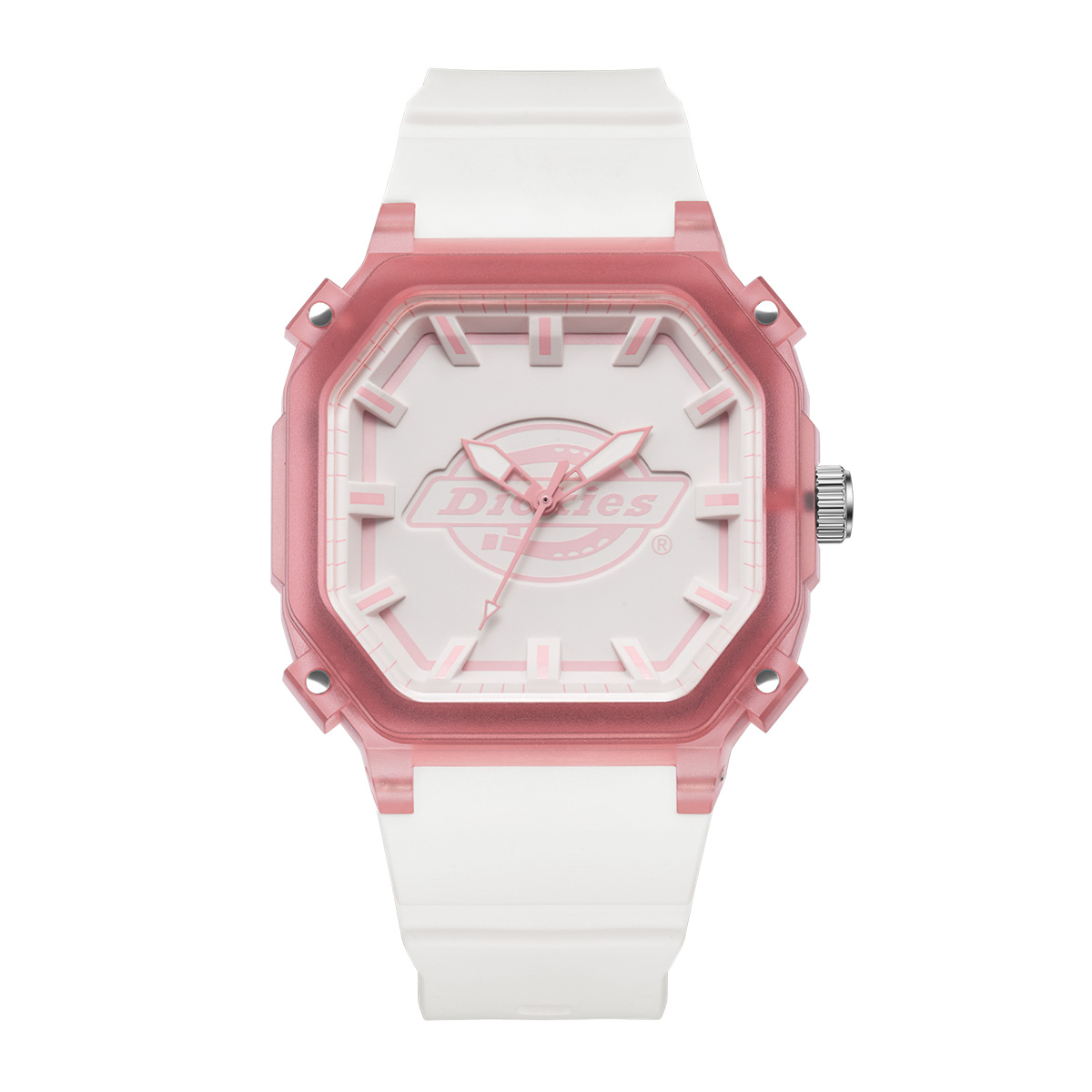 

Dickies Часы SS23 Wrist Watch Quartz Movement Plastic Strap 47 White Dial Unisex CL 516, [Cream Pink]-CL-516P4-44SY