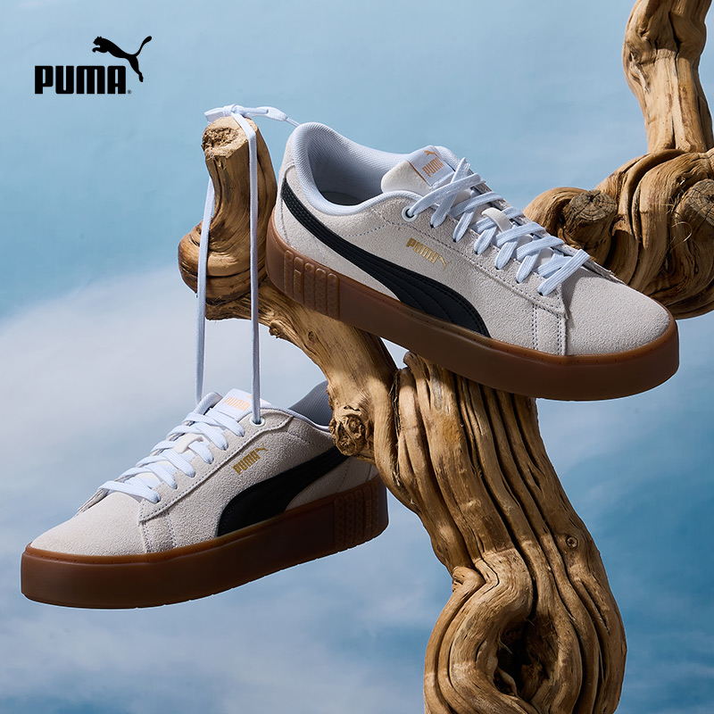 

Кроссовки классические женские Puma на толстой подошве, белый / черный / золотой