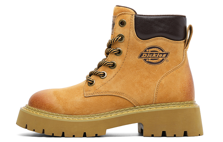 Dickies Короткие женские мартинсы до середины икры розовые на флисовой подкладке, цвет Pink/Fleece-Lined