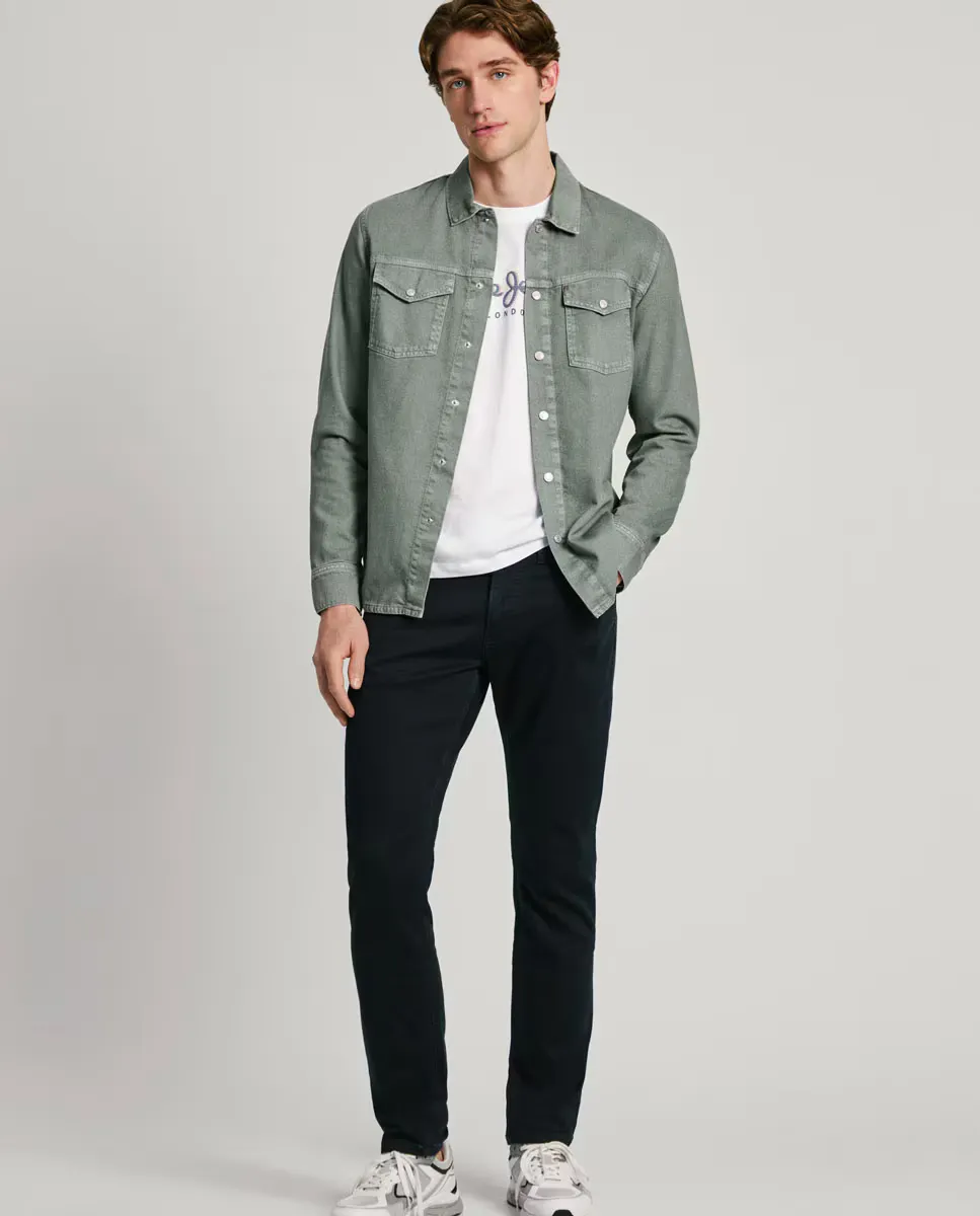 

Мужские джинсы узкого кроя из черной ткани Gymdigo Pepe Jeans, черный