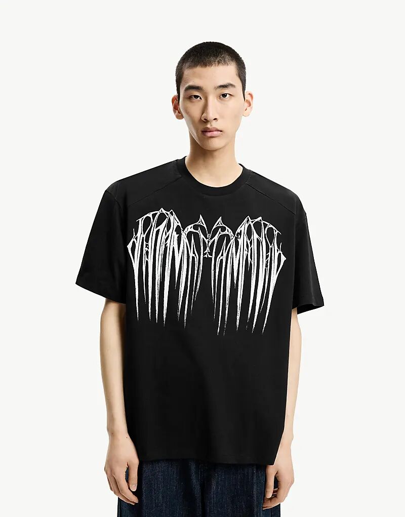 

Футболка Bershka с коротким рукавом и принтом черного цвета