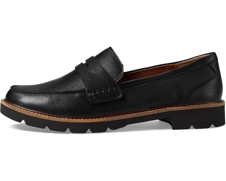 Aetrex Collette Flat Женские США 11.5-12 Черные Кожаные Лоферы Без Шнуровки FZP579 — фото 2