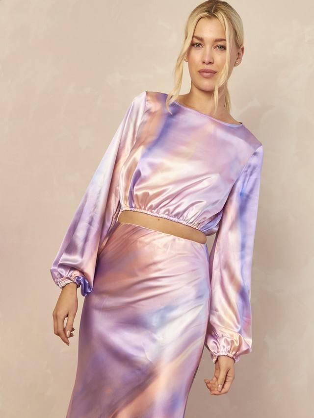 

Облегающий топ с градиентом Chi Chi London, Purple/Multi