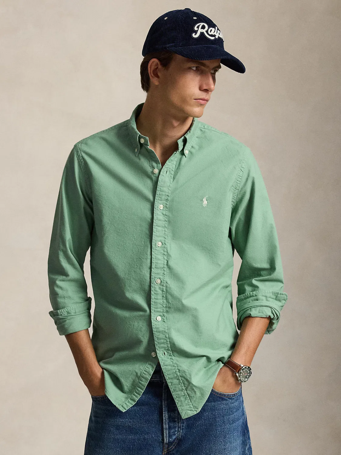 Рубашка на пуговицах стандартного кроя Polo Ralph Lauren, Light Green — фото 3