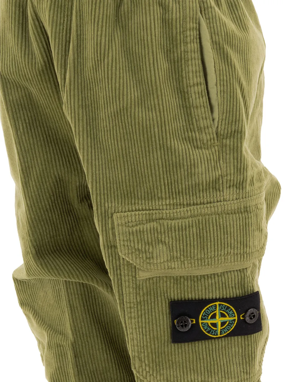 Вельветовые брюки карго Stone Island Junior, зеленый — фото 4