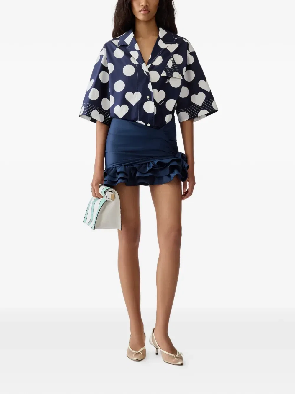 Мини-юбка Jupe Playa с оборками Jacquemus, синий — фото 3