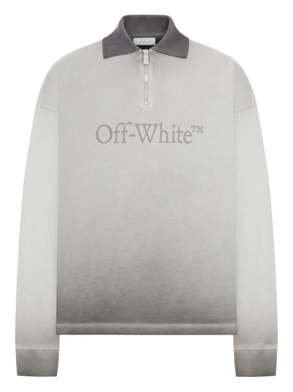 

Поло с длинными рукавами и эффектом деграде OFF-WHITE, серый