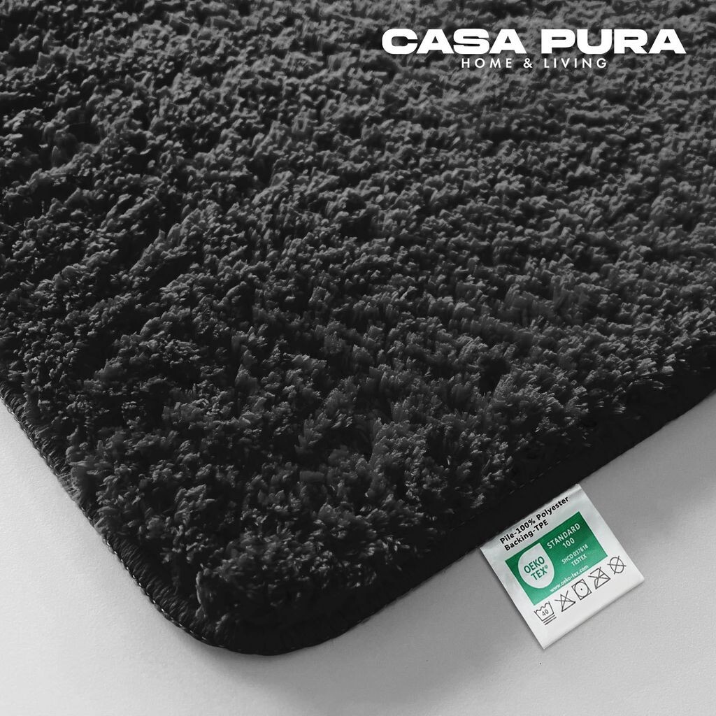 

Коврики для ванной Sky очень пушистые, разные цвета и размеры Deep Black 60 x 100 см Floordirekt, черный
