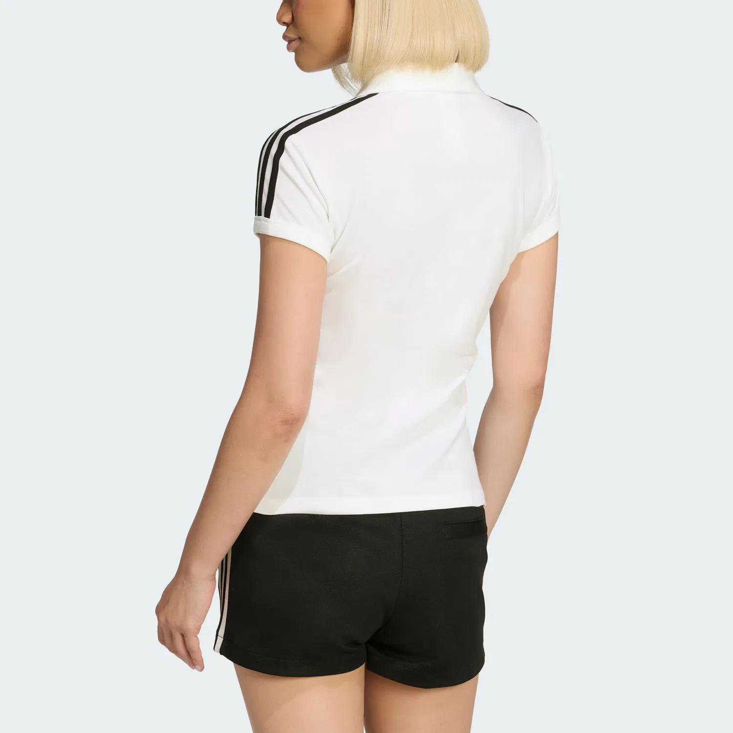 Женское поло adicolor Adidas Originals, White/Black — фото 4