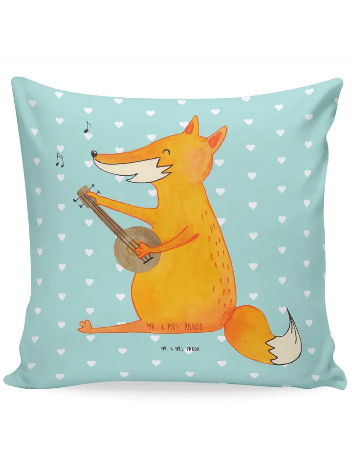 

Подушка Mr & Mrs Panda 40x40 Fuchs Gitarre, цвет türkis pastell