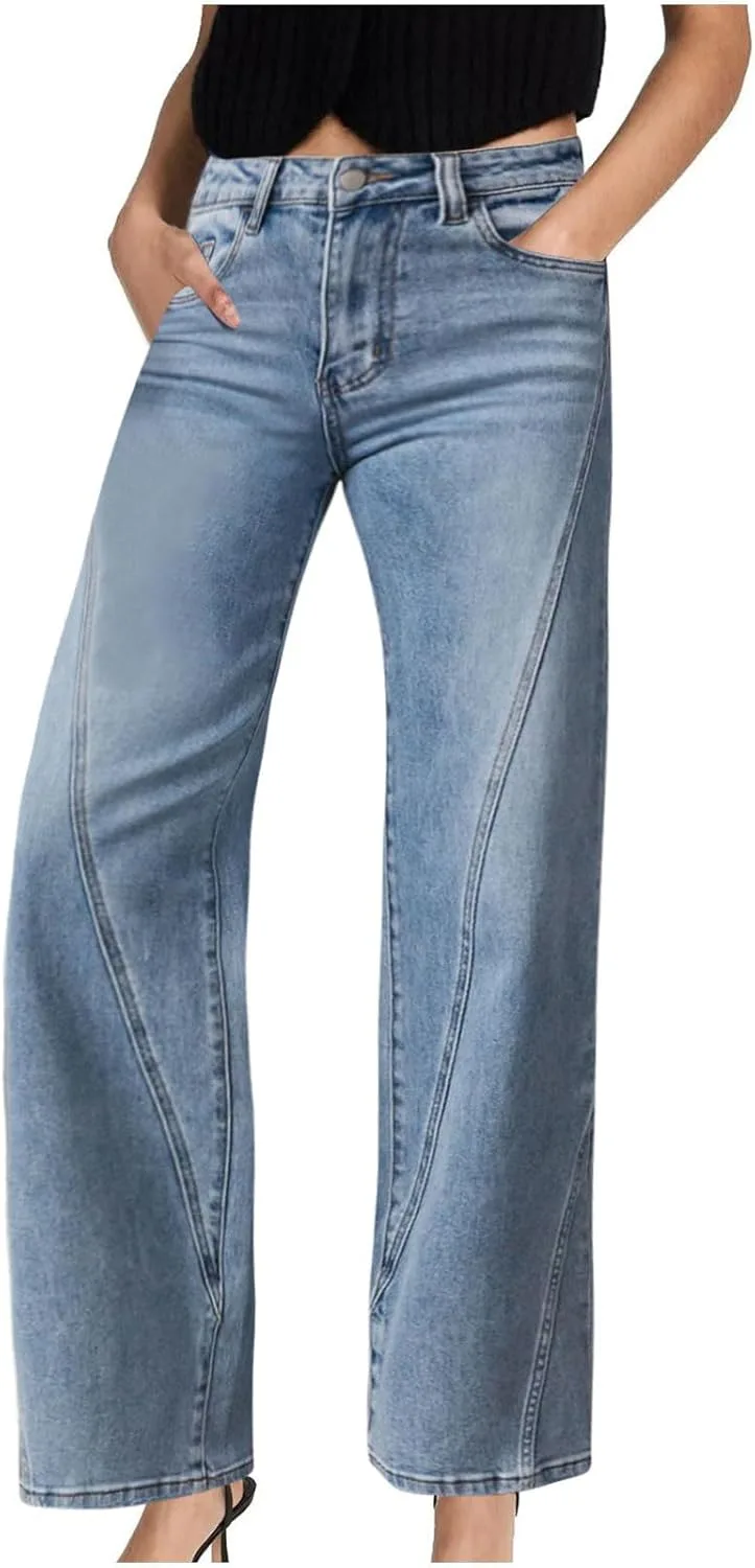 

Женские джинсы Wide Leg High Waisted Strechy Denim Lmdudan