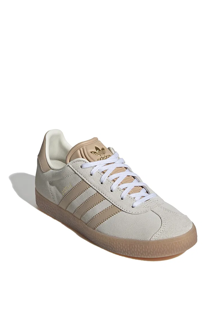 Кроссовки детские Gazelle, Adidas, белый/бежевый — фото 2