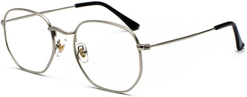 

Солнцезащитные очки шестиугольной формы для мужчин и женщин, квадратные и многоугольные солнцезащитные очки в стиле ретро с металлической оправой GHVWYX, C12 Silver Clear