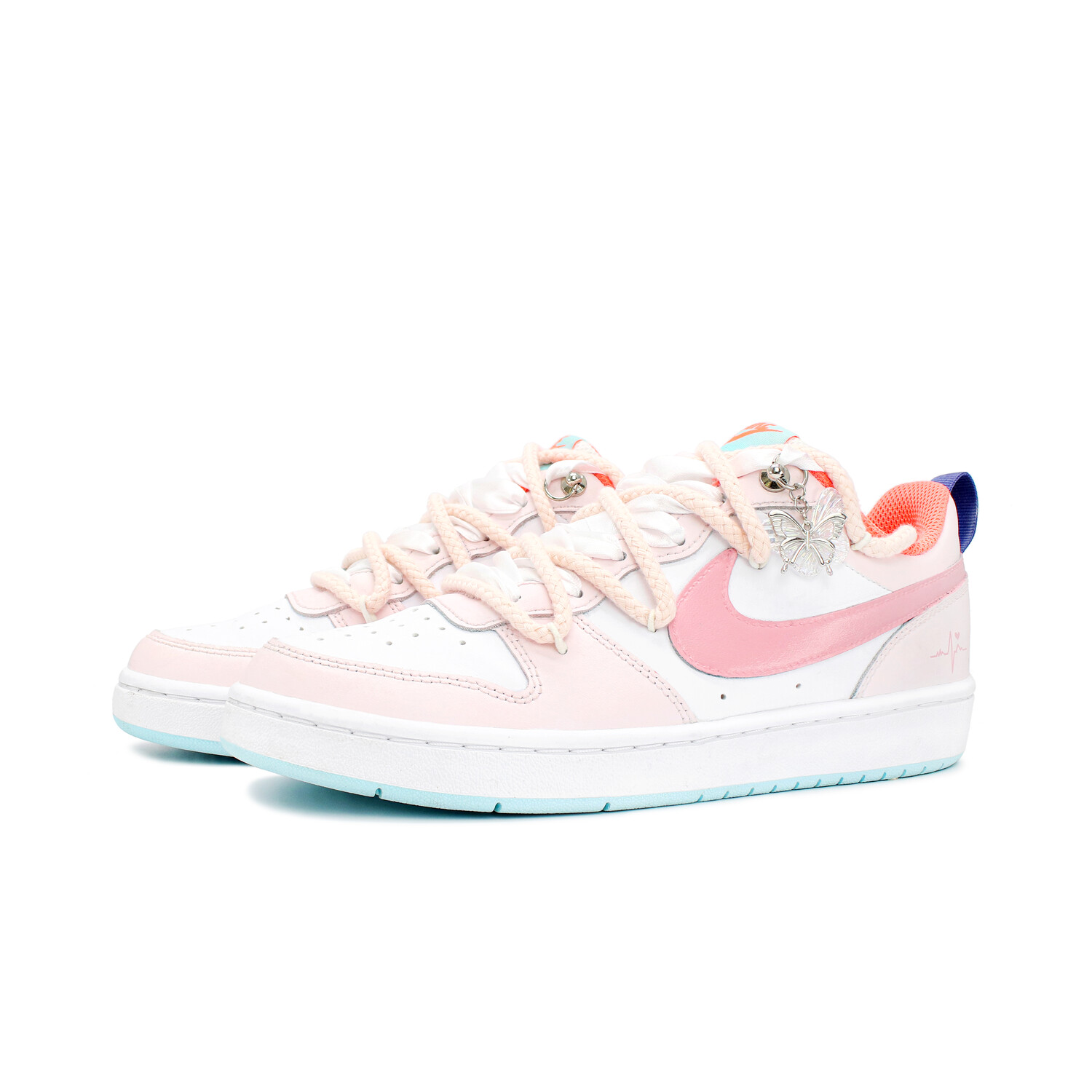 

Кроссовки Nike Court Borough Skateboard Shoes Women's Low-Top Pink/White, Белый, Кроссовки Nike Court Borough Skateboard Shoes Women's Low-Top Pink/White