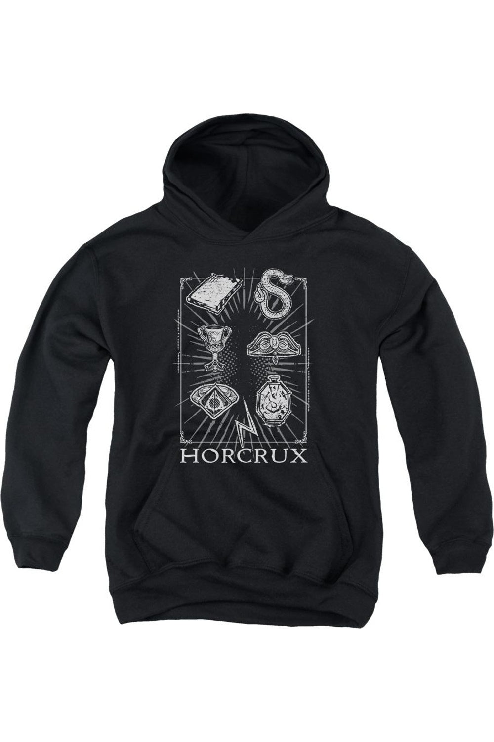 

Молодежная толстовка с капюшоном Harry Potter и символами крестражей Gildan, черный