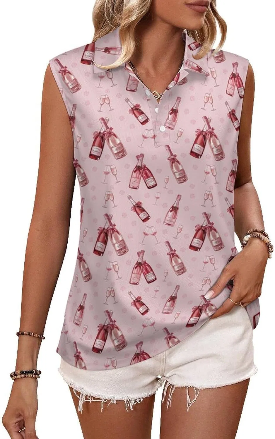 Женский топ без рукавов для гольфа Rose Wine