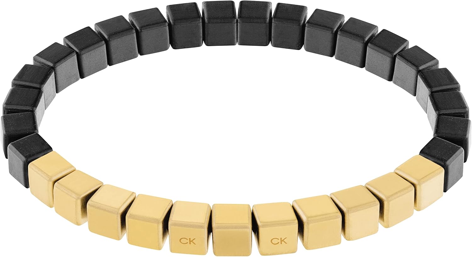 

Мужской браслет Calvin Klein из стали и дерева с кубическими бусинами: повседневный многослойный дизайн с логотипом CK, Gold Plated And Black