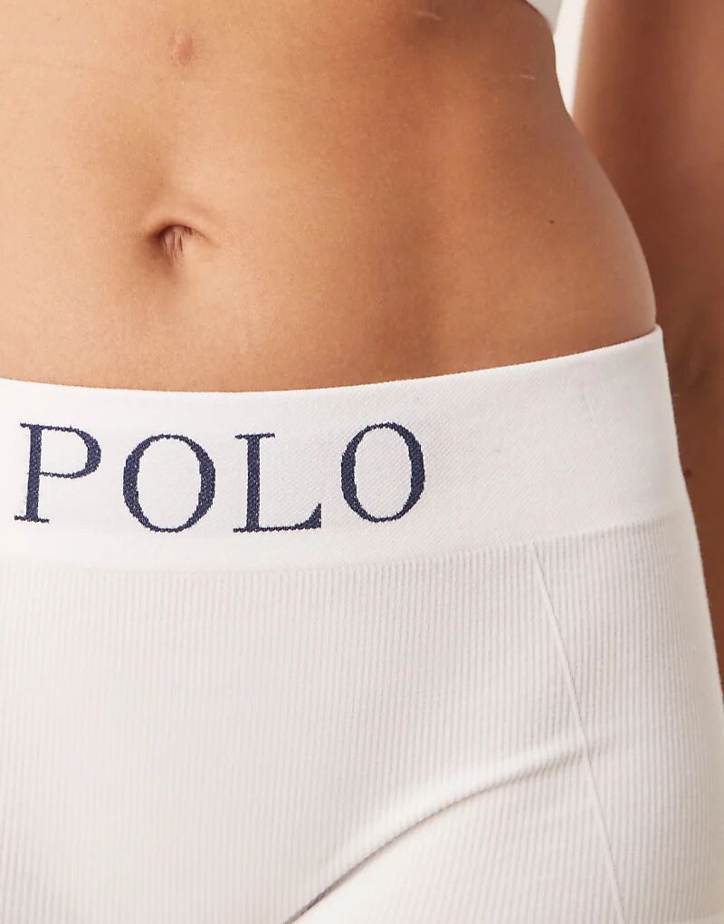 Polo Ralph Lauren Бесшовные шорты в рубчик белого цвета — фото 3
