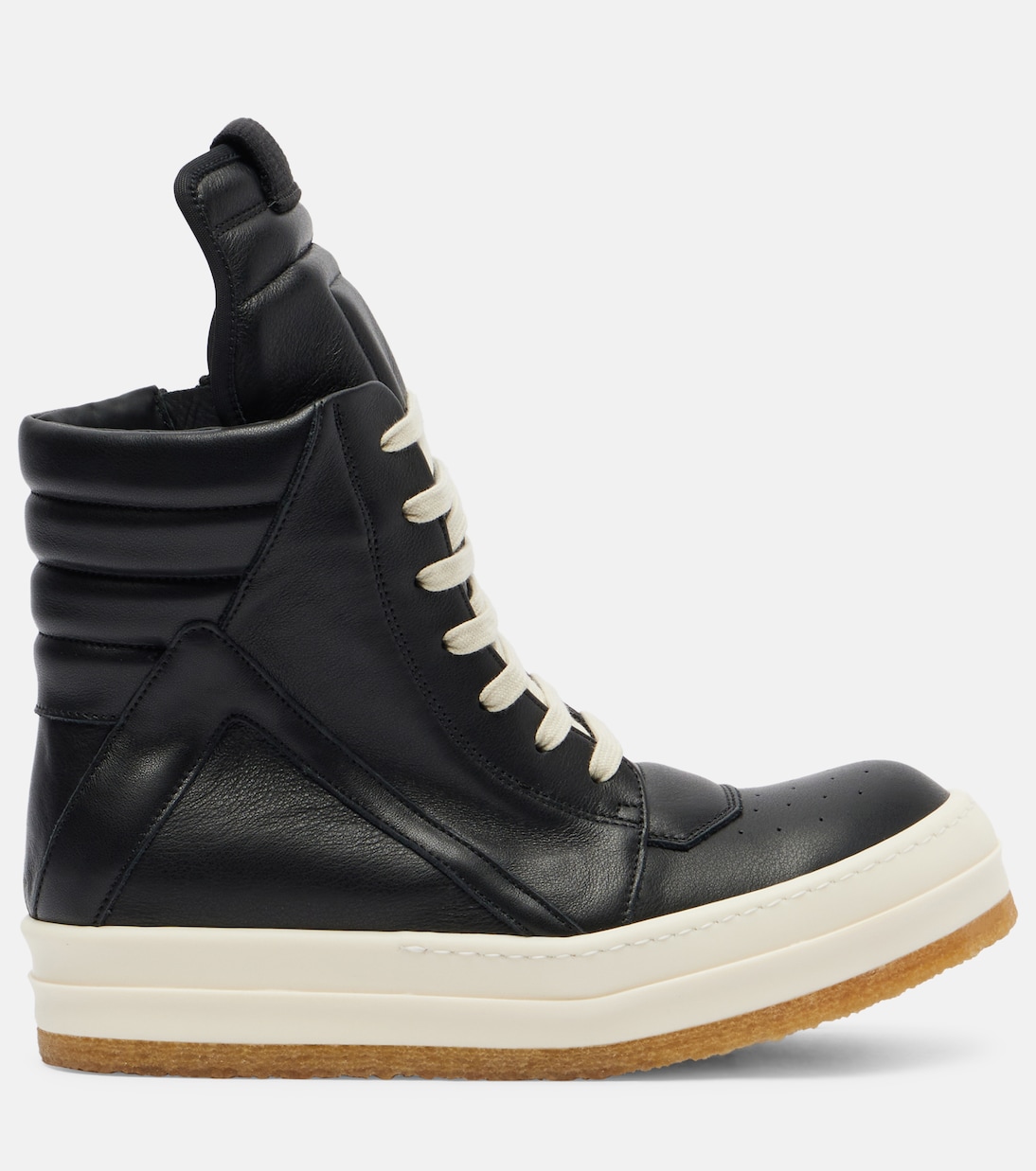 Кожаные кроссовки Geobasket Rick Owens, Black/Milk — фото 4