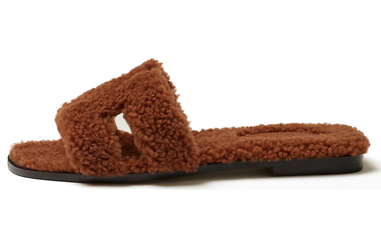 Сандалии HERMES Oran Sandal Cognac Woolskin