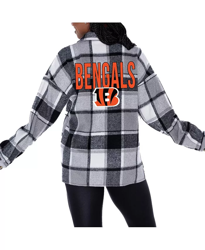 

Женская серая клетчатая рубашка на пуговицах Cincinnati Bengals Fieldside Fun Gameday Couture