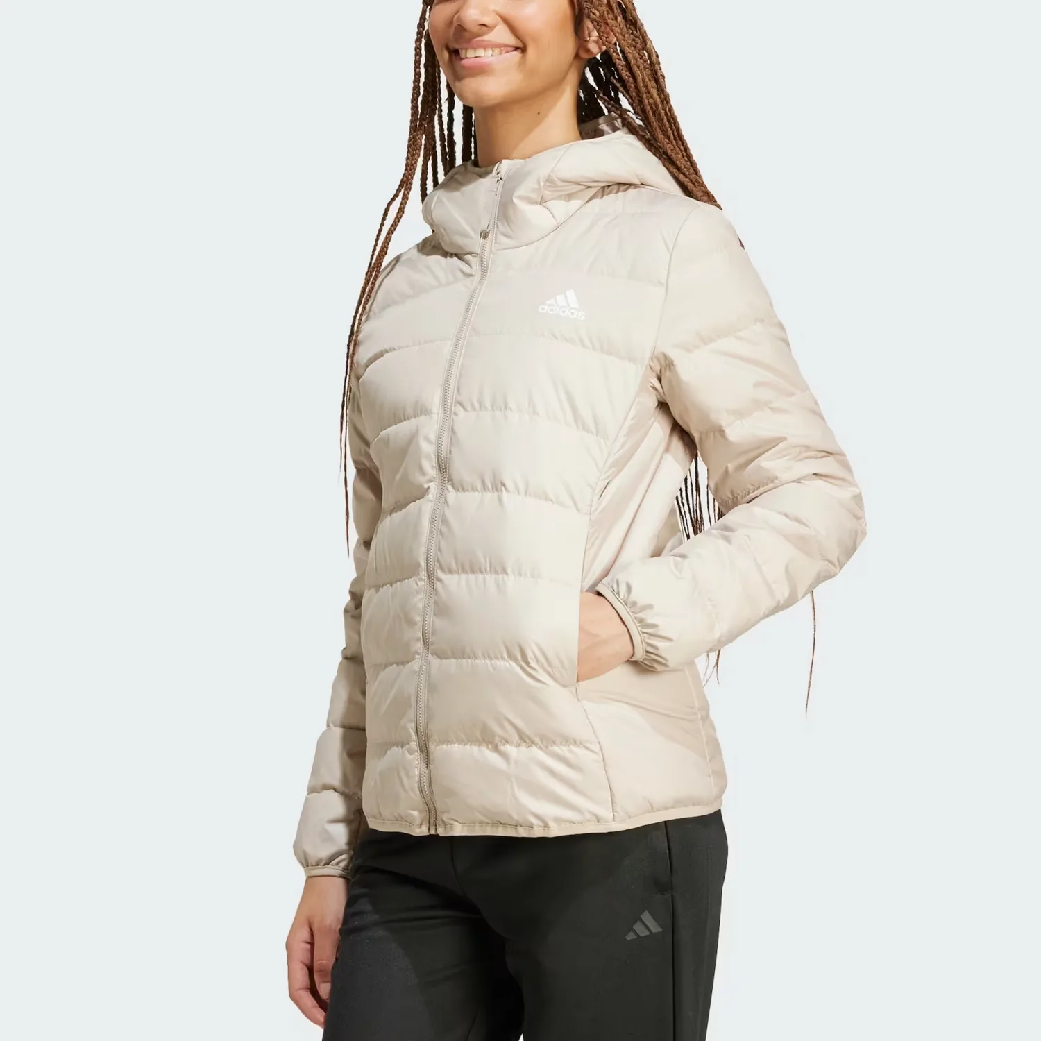 Adidas Куртка пуховая ESSENTIALS FW24 женская бежевая — фото 4