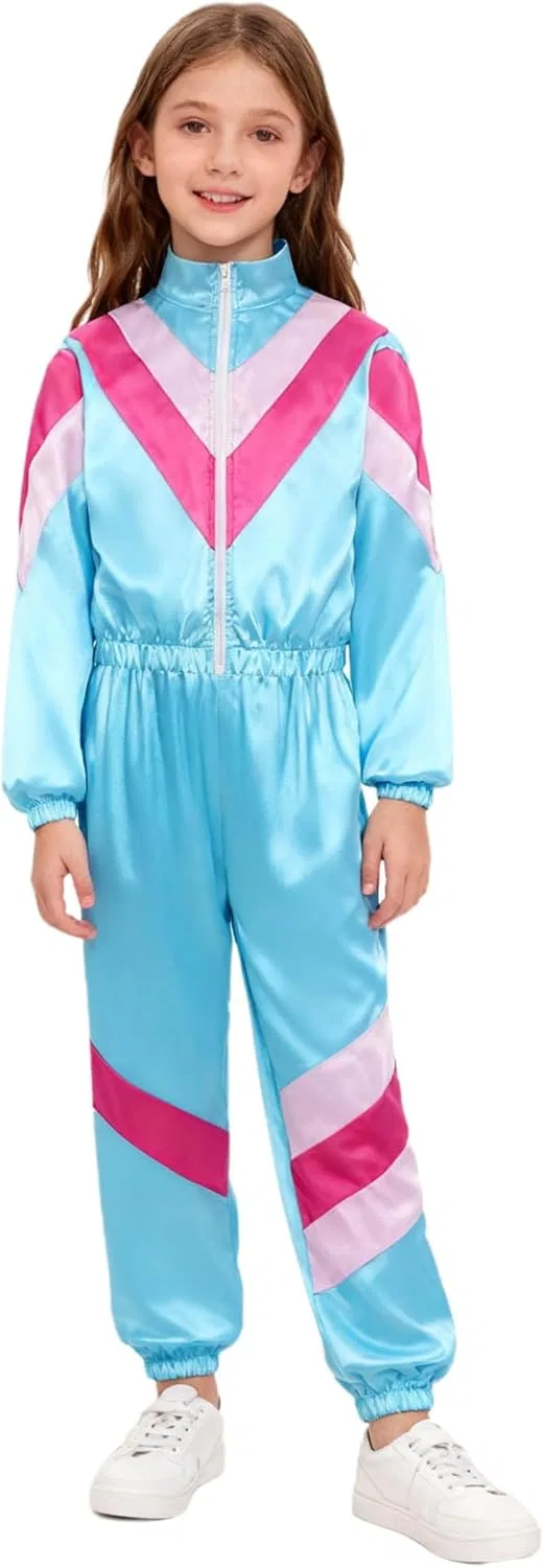 Детский спортивный костюм ретро Winnrchan, куртка и брюки, Blue