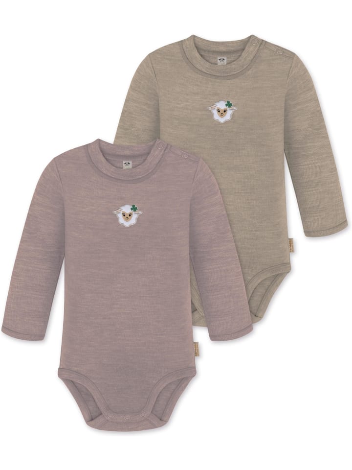 

Normani Outdoor Sports Комплект из 2 детских боди с длинными рукавами из мериносовой шерсти "Туай" розово-бежевого цвета
