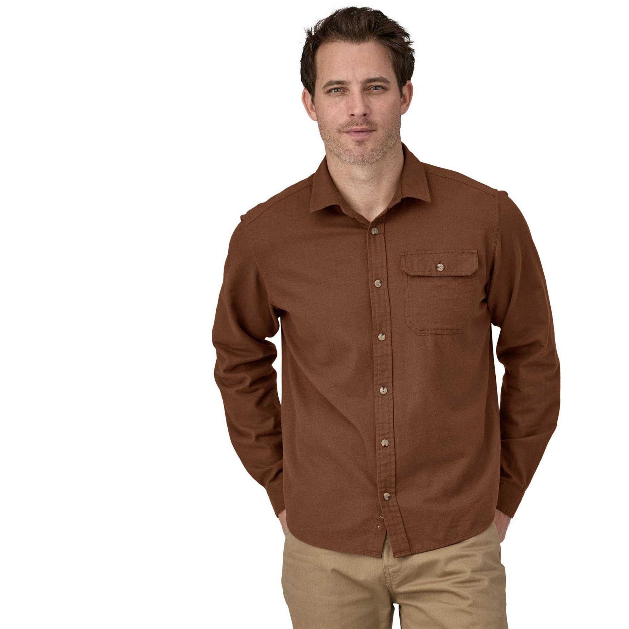 

Мужская легкая фланелевая рубашка с длинными рукавами Fjord Patagonia, Moose Brown