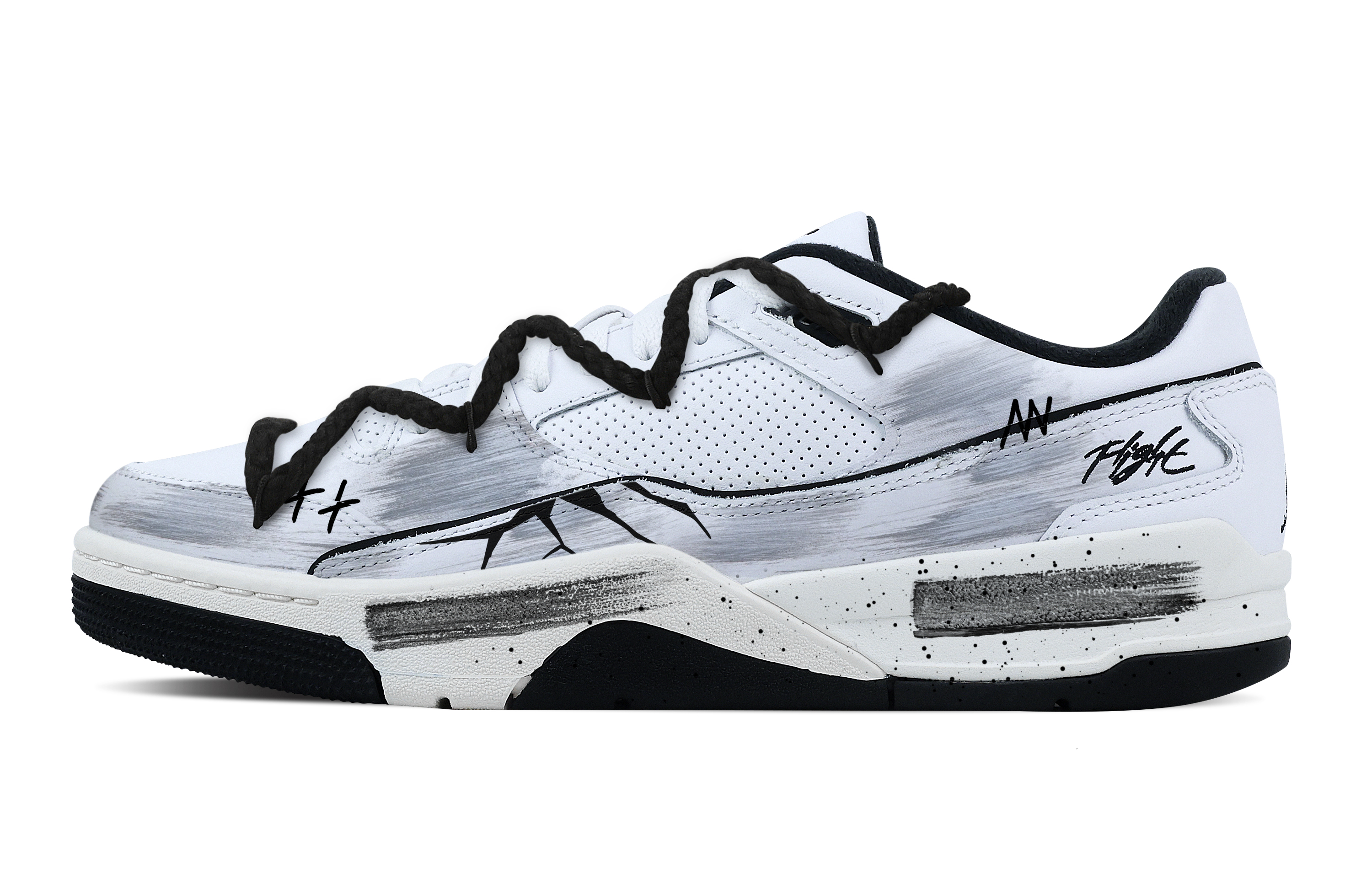 

Jordan Кроссовки баскетбольные низкие мужские FLIGHT COURT Blade Mark Abrasion Resistant Vintage белые