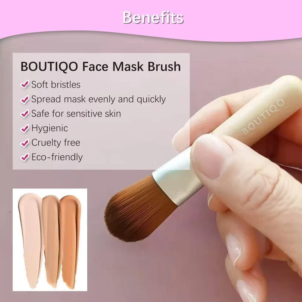 Кисть для маски Boutiqo мини, овальная, деревянная ручка — фото 4