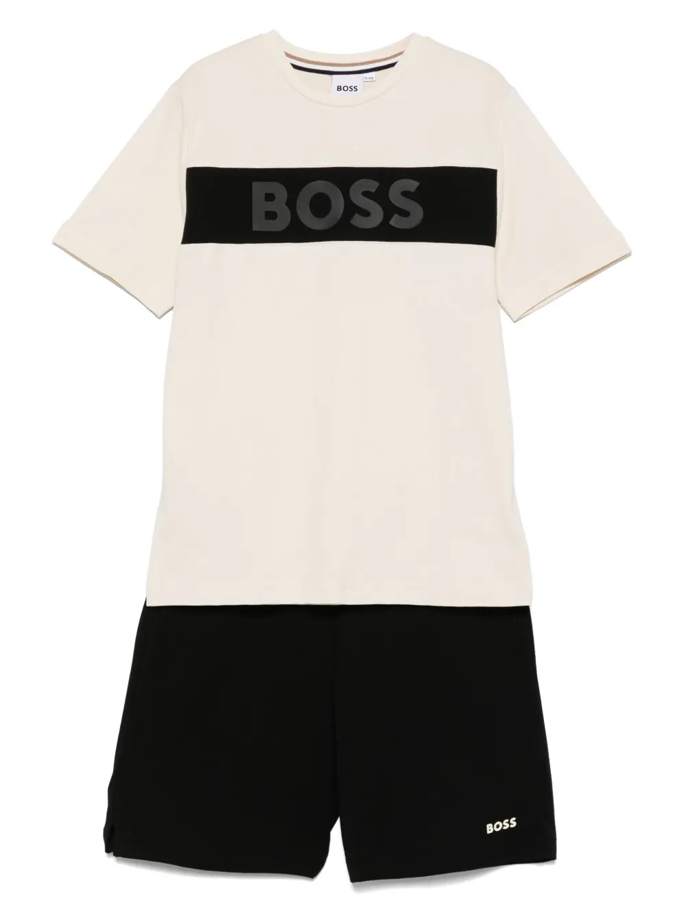 

Комплект из футболки и шортов с логотипом BOSS Kidswear, синий