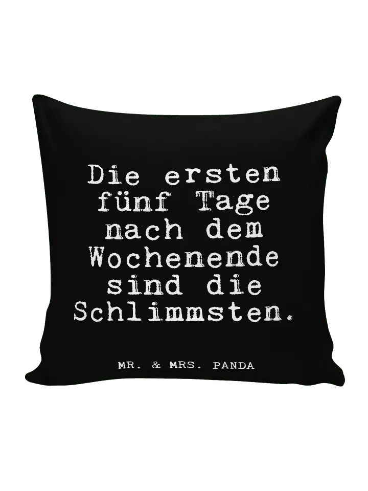 

Подушка Mr & Mrs Panda 40x40 Die ersten fünf Tage, черный
